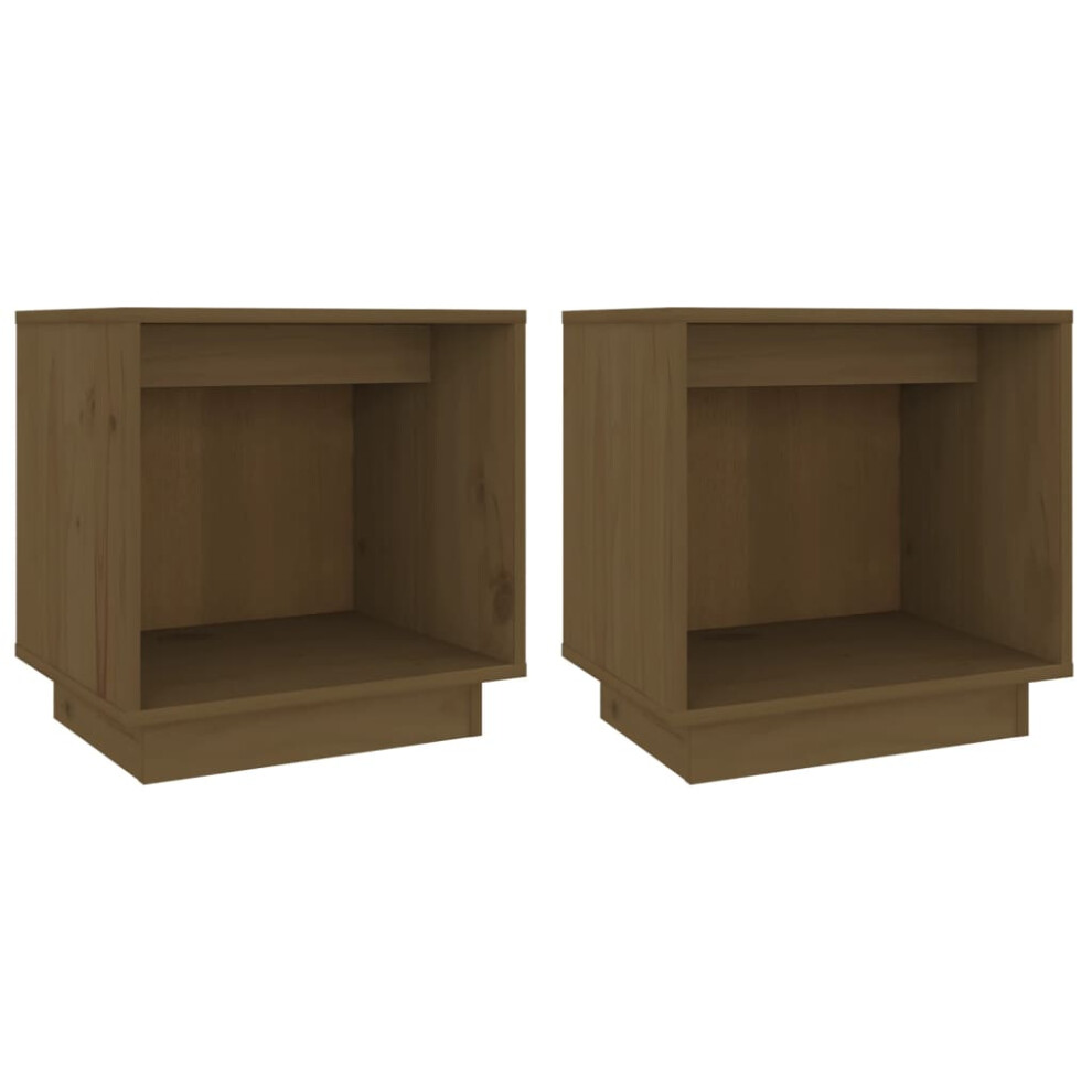 Vidaxl (Honey Brown, 2) 1/2X Solid Wood Pine Bedside Cabinet Storage Side Table Multi Colours