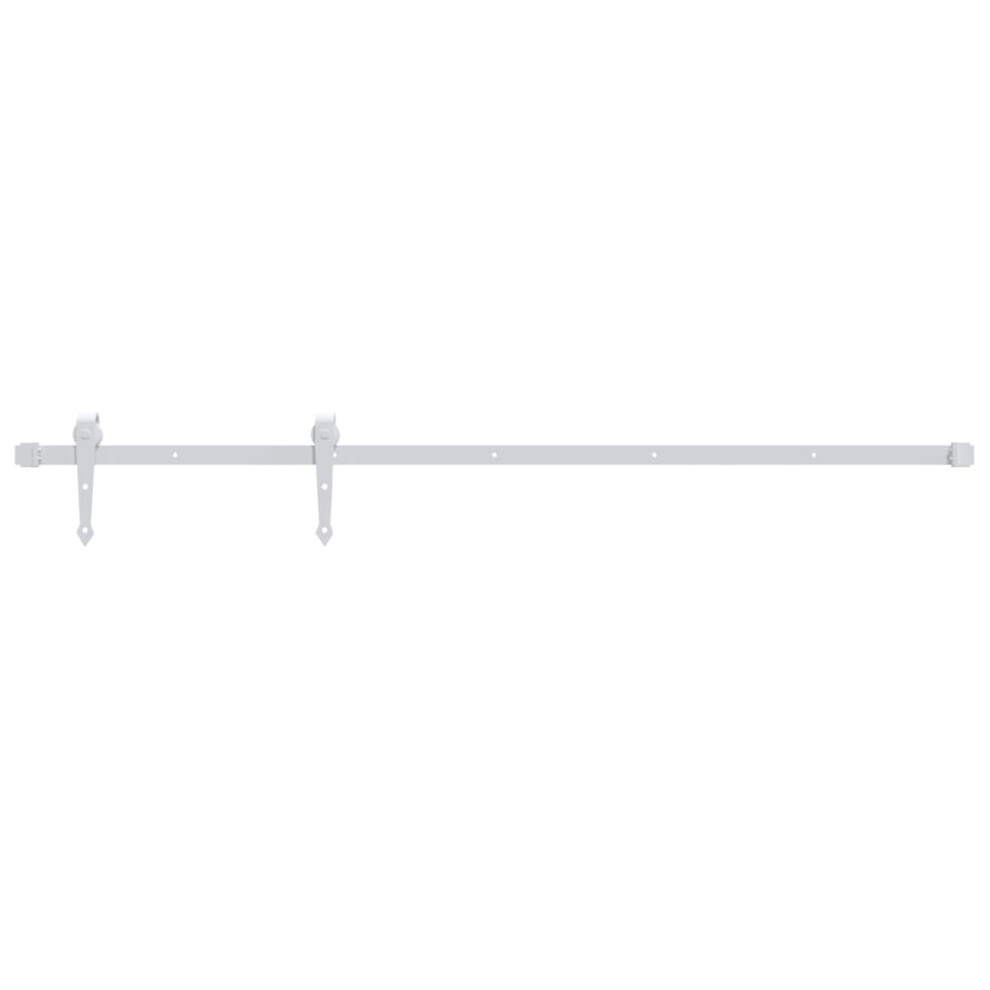 (White, 200 Cm) Vidaxl Sliding Door Hardware Kit Home Sliding Rail Door Track Kit Skien Steel 8720286854334