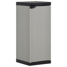 vidaXL Garden Storage Cabinet with 1 Shelf Grey and Black Utility Cabinet Rack