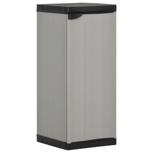 vidaXL Garden Storage Cabinet with 1 Shelf Grey and Black Utility Cabinet Rack