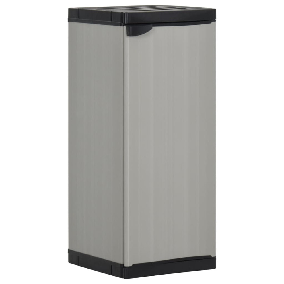 vidaXL Garden Storage Cabinet with 1 Shelf Grey and Black Utility Cabinet Rack
