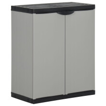 vidaXL Garden Waste Cabinet Grey and Black PP Trash Bin Rubbish Separator Sack