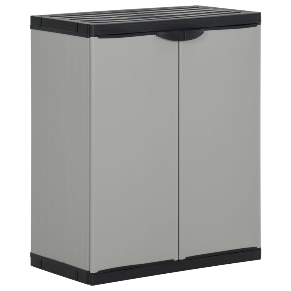 vidaXL Garden Waste Cabinet Grey and Black PP Trash Bin Rubbish Separator Sack