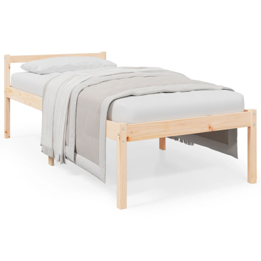 Vidaxl (Brown, 75 X 190 Cm) Bed Frame Bedroom Bed Base Matress Foundation Bedstead Solid Wood Pine