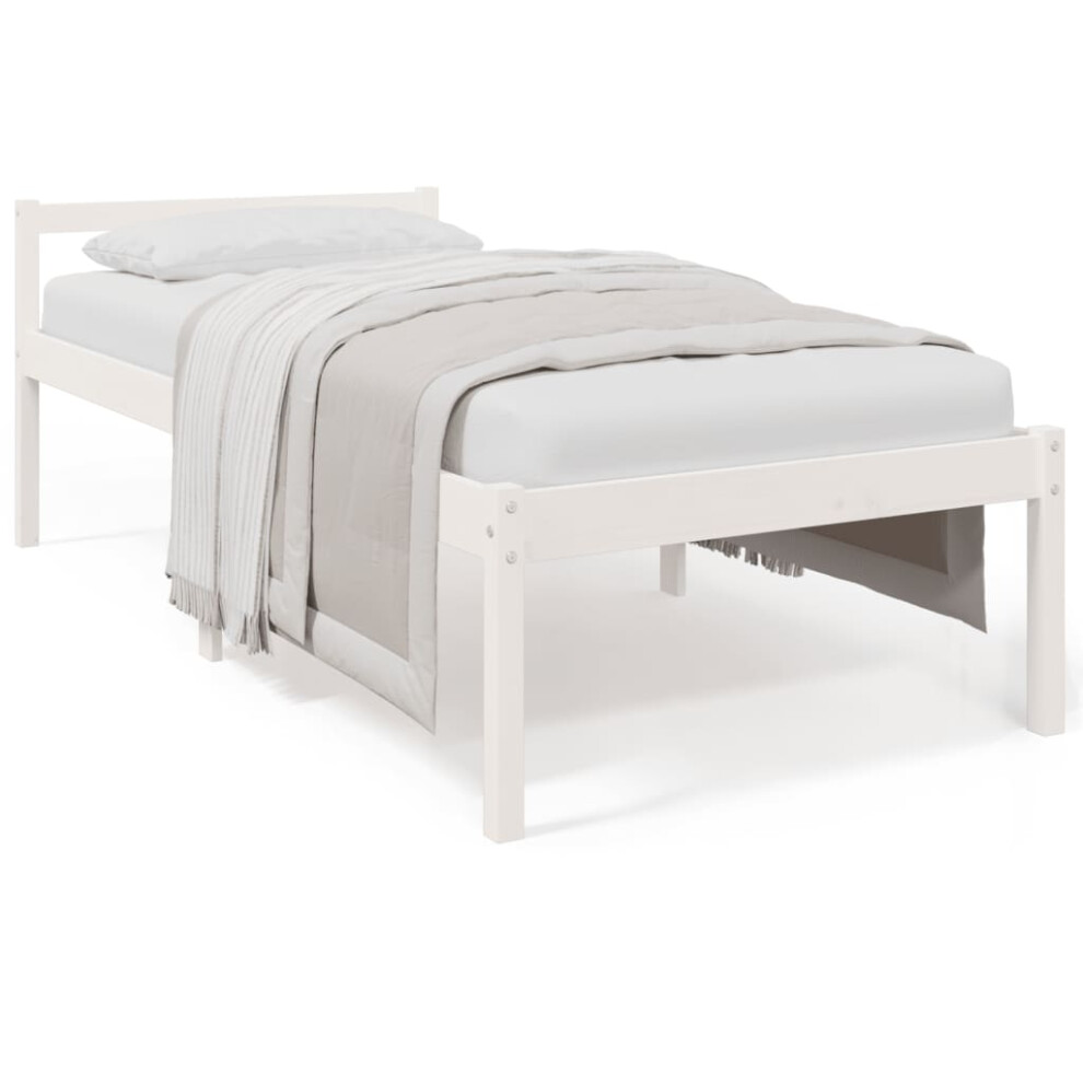 New Vidaxl (, 90 X 200 Cm) Solid Wood Pine Bed Frame Bed Base Frame Multi Colours Multi Sizes White 810600