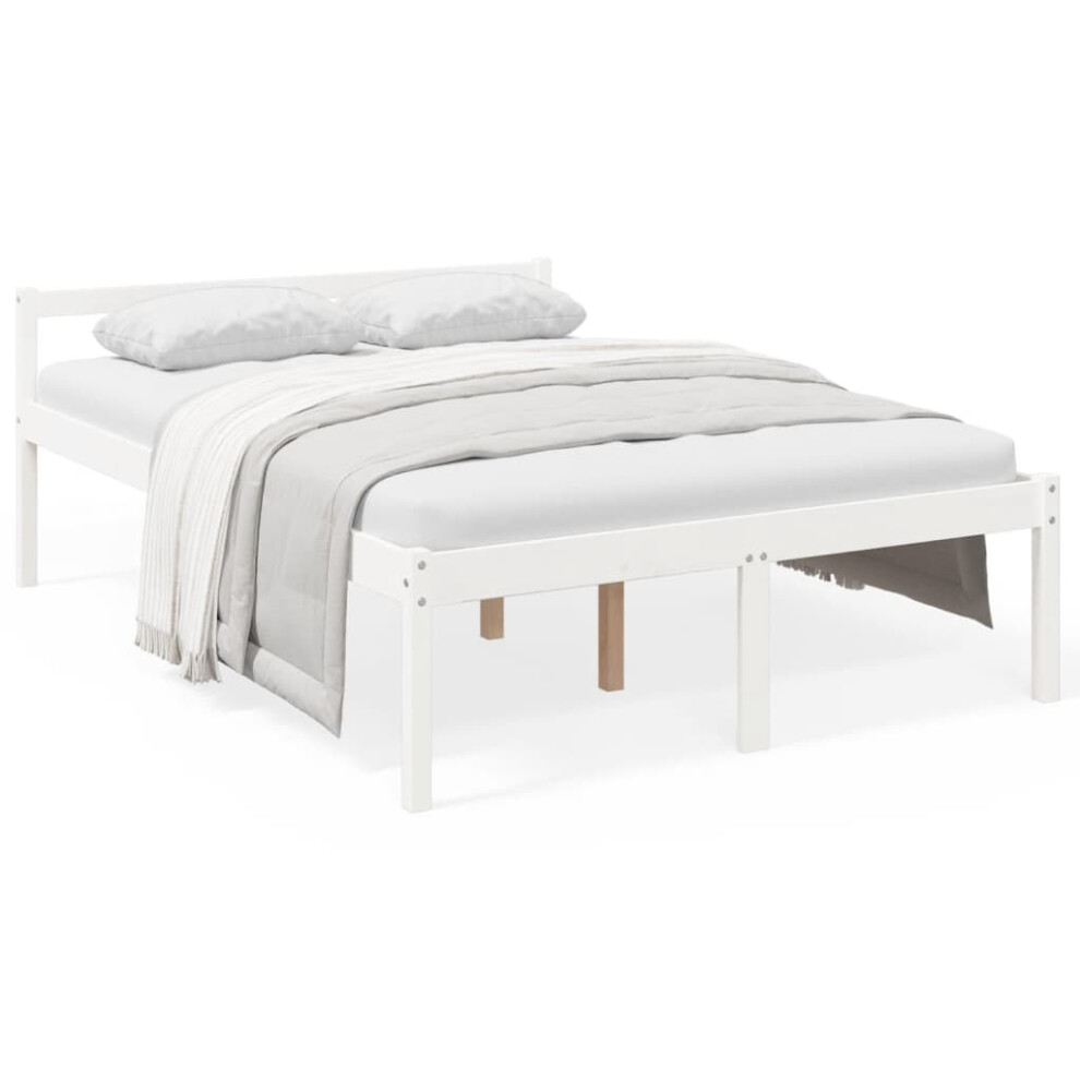 Vidaxl (White, 120 X 200 Cm) Solid Wood Pine Bed Frame Bed Base Frame Multi Colours Multi Sizes