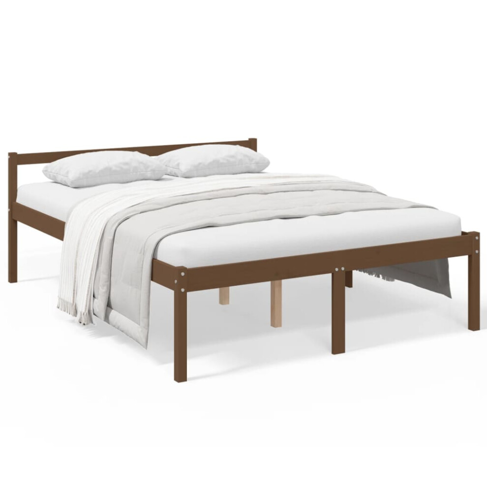 (honey brown, 5ft king size) vidaXL Bed Frame Bedroom Bed Base Matress Foundation Bedstead Solid Wood Pine