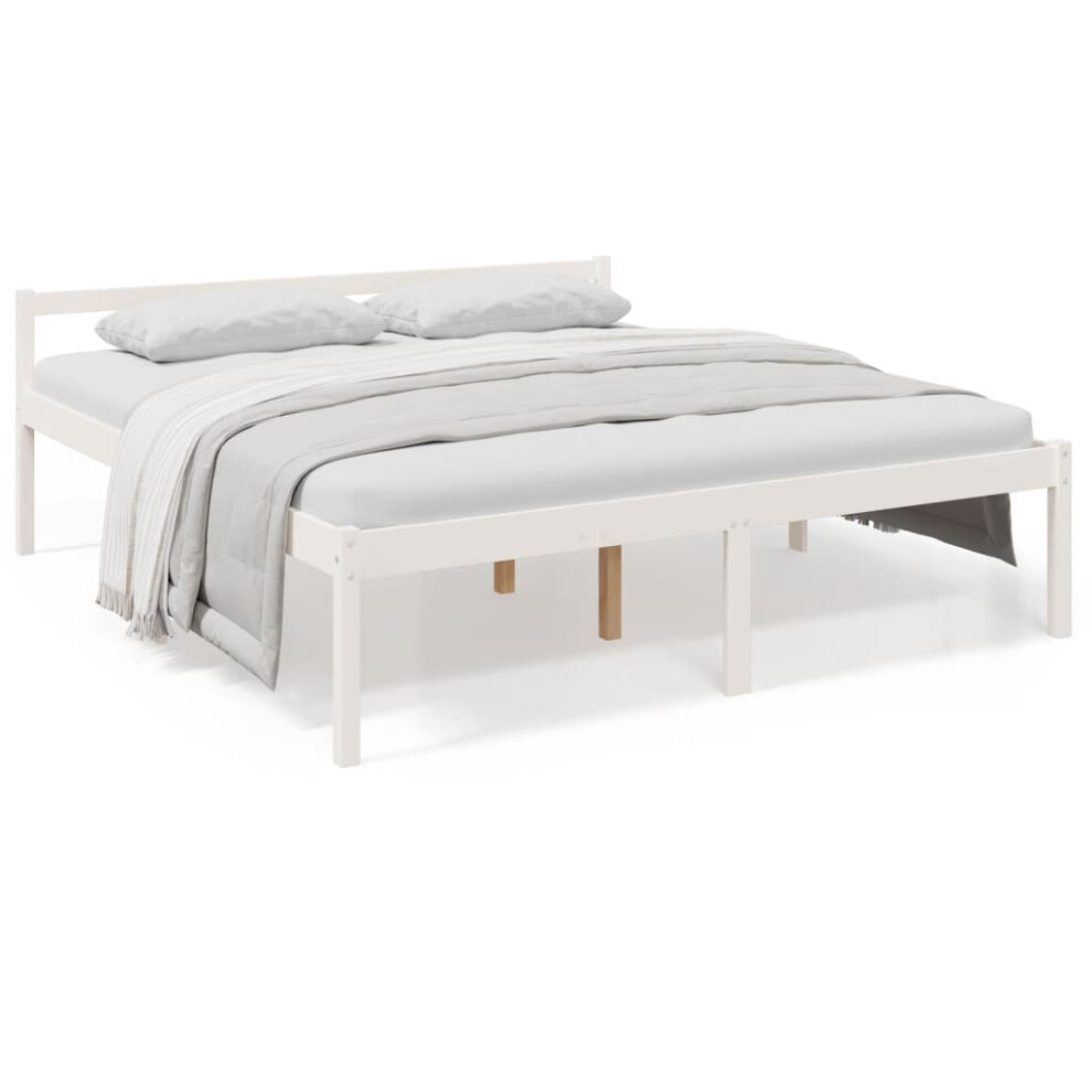 (white, 6ft super king size) vidaXL Bed Frame Bedroom Bed Base Matress Foundation Bedstead Solid Wood Pine