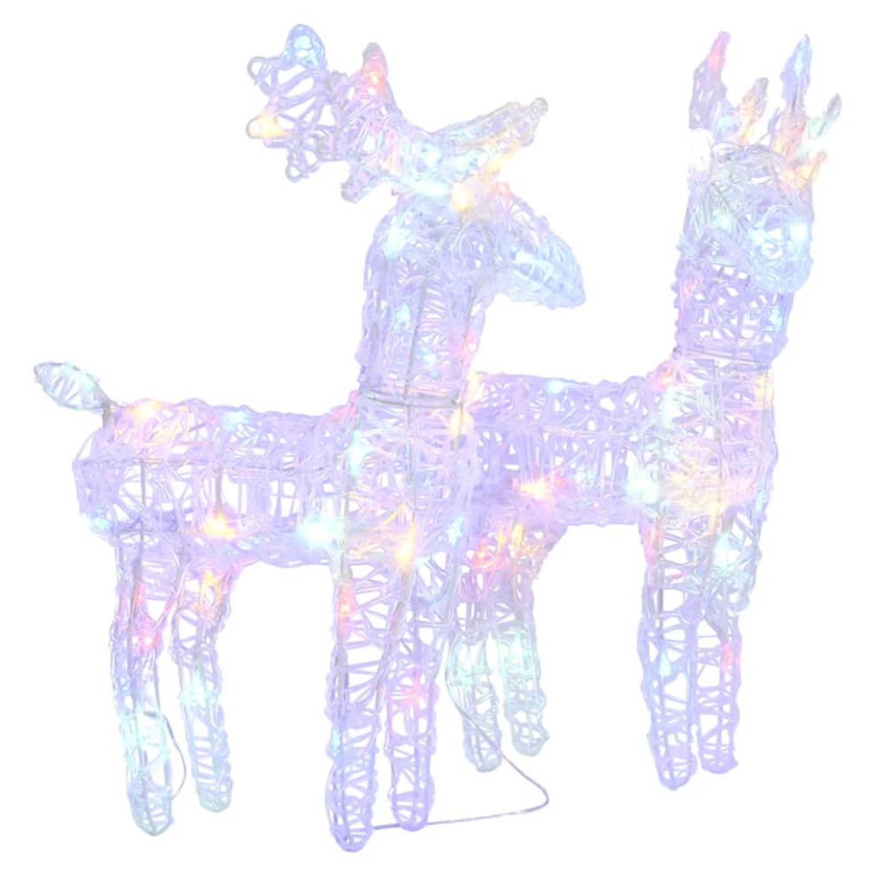 Vidaxl (Multicolour) Christmas Reindeers 80 Leds Acrylic Christmas Lighted Reindeer Decor