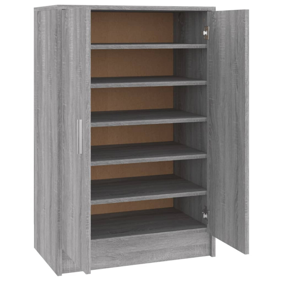 (grey sonoma) vidaXL Shoe Bench Engineered Wood Shoe Organiser Rack Hall Bench Multi Colours