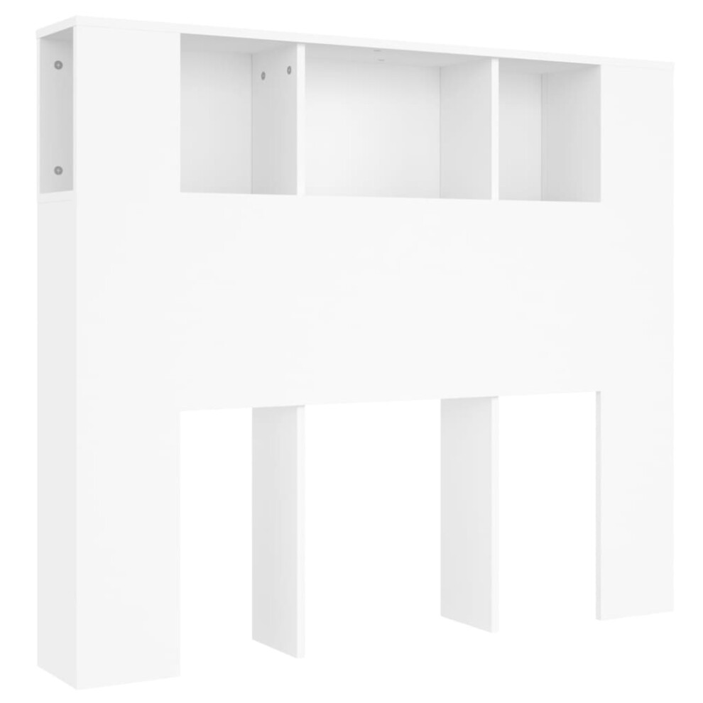 (white) vidaXL Headboard Cabinet Bed Headboard Home Indoor Bedroom Bookcase Headboard