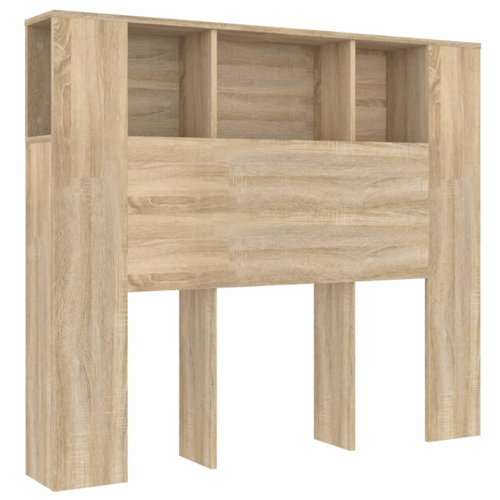 Vidaxl (Sonoma Oak) Headboard Cabinet Bed Headboard Home Indoor Bedroom Bookcase Headboard Brown