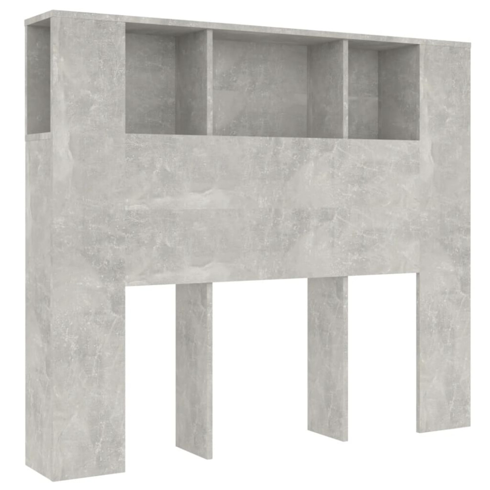 (concrete grey) vidaXL Headboard Cabinet Bed Headboard Home Indoor Bedroom Bookcase Headboard