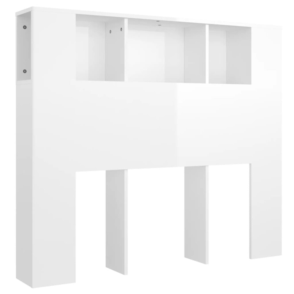 (high gloss white) vidaXL Headboard Cabinet Bed Headboard Home Indoor Bedroom Bookcase Headboard