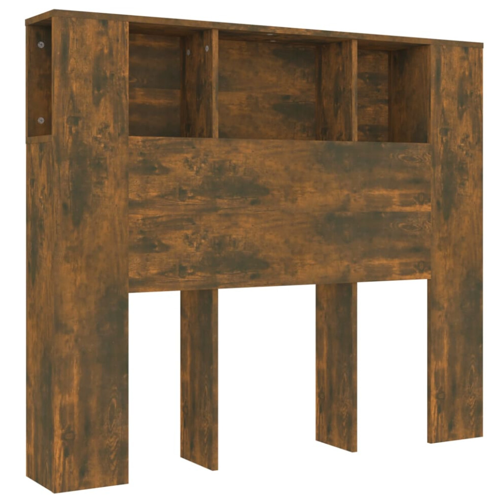 Vidaxl (Smoked Oak) Headboard Cabinet Bed Headboard Home Indoor Bedroom Bookcase Headboard Brown