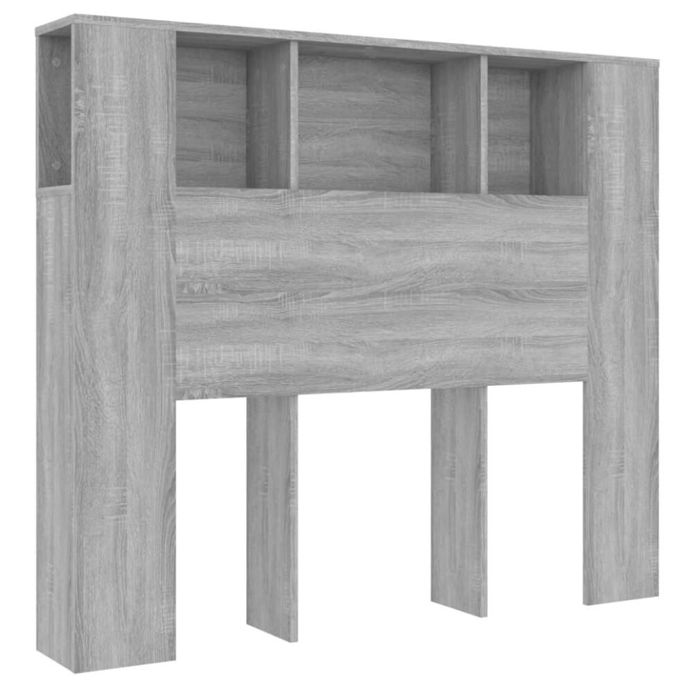 (grey sonoma) vidaXL Headboard Cabinet Bed Headboard Home Indoor Bedroom Bookcase Headboard