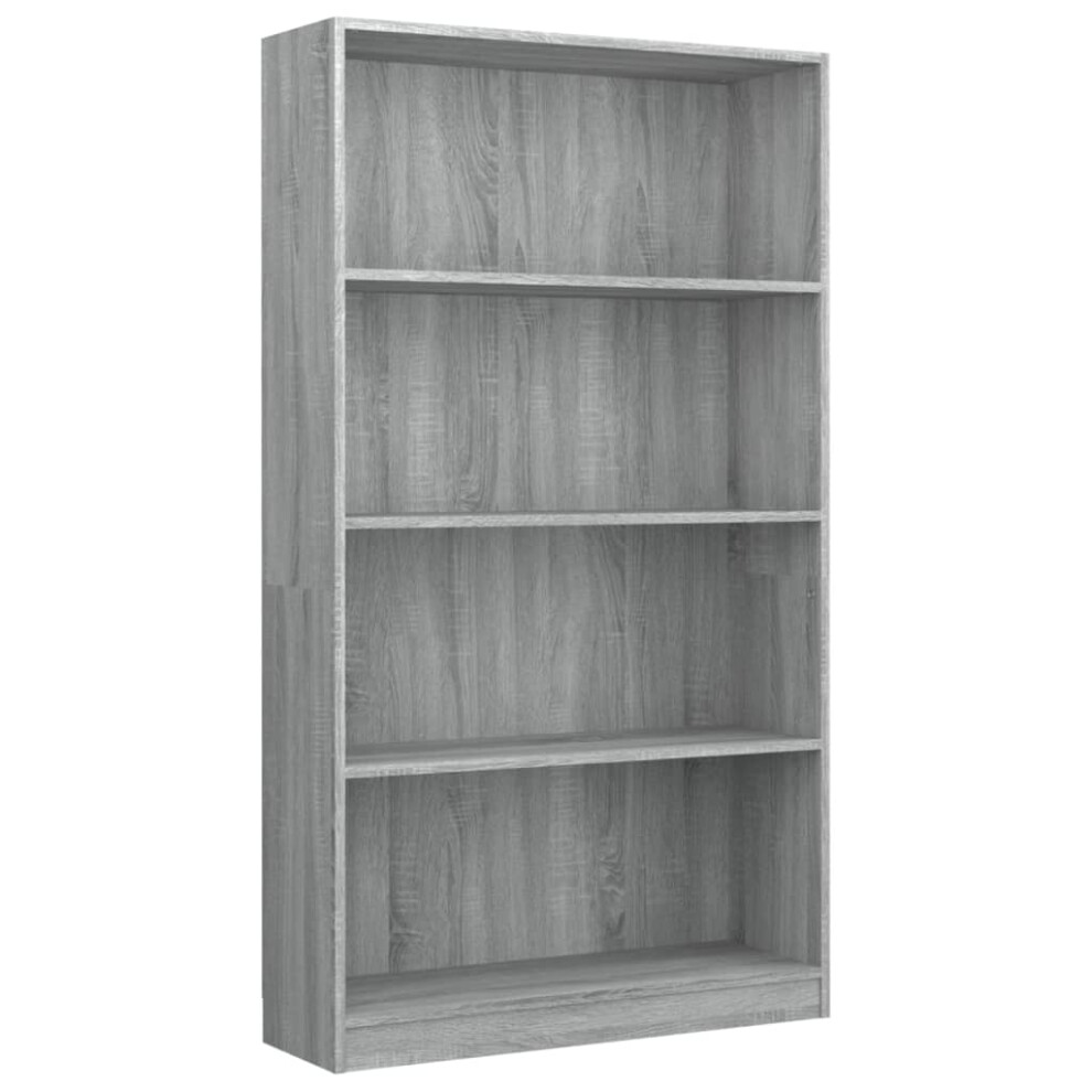 (Grey sonoma, 80 X 24 X 142 Cm (W X D X H)) vidaXL 5-Tier Book Cabinet Engineered Wood Storage Rack Multi Colours/Sizes