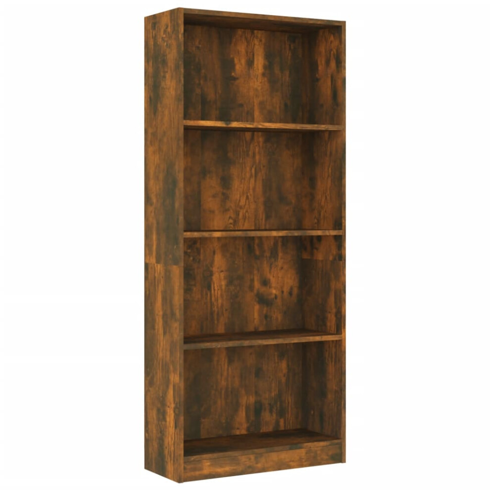 (Smoked oak, 60 x 24 x 142 cm (W x D x H)) vidaXL 5-Tier Book Cabinet Engineered Wood Storage Rack Multi Colours/Sizes