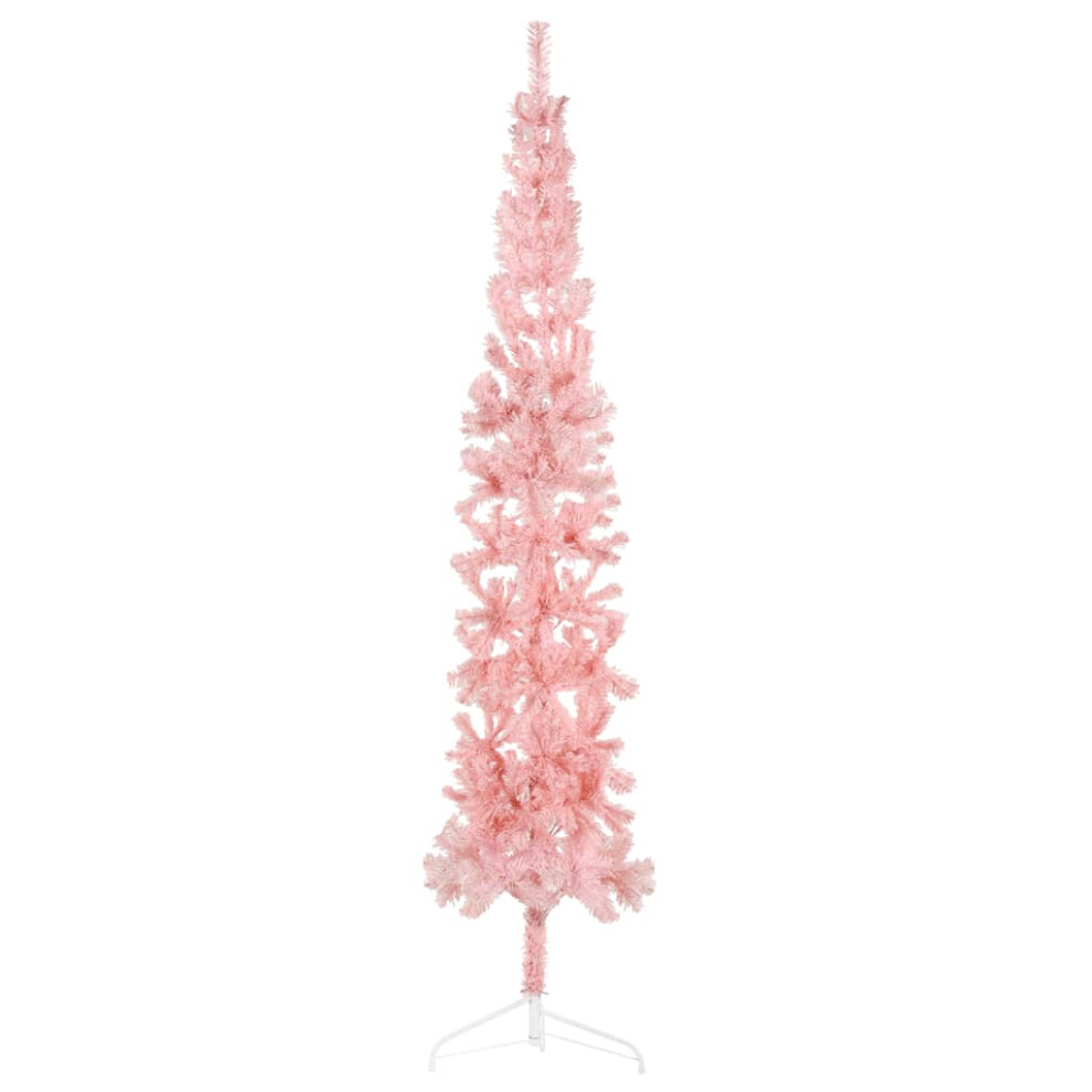 (pink, 210 cm) vidaXL Slim Artificial Half Christmas Tree with Stand Multi Colours/Sizes