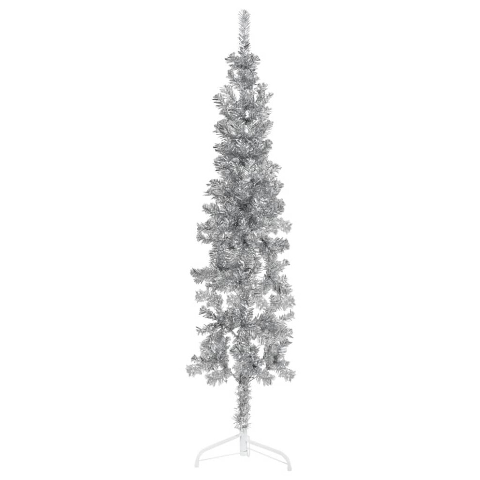 (silver, 150 cm) vidaXL Slim Artificial Half Christmas Tree with Stand Multi Colours/Sizes