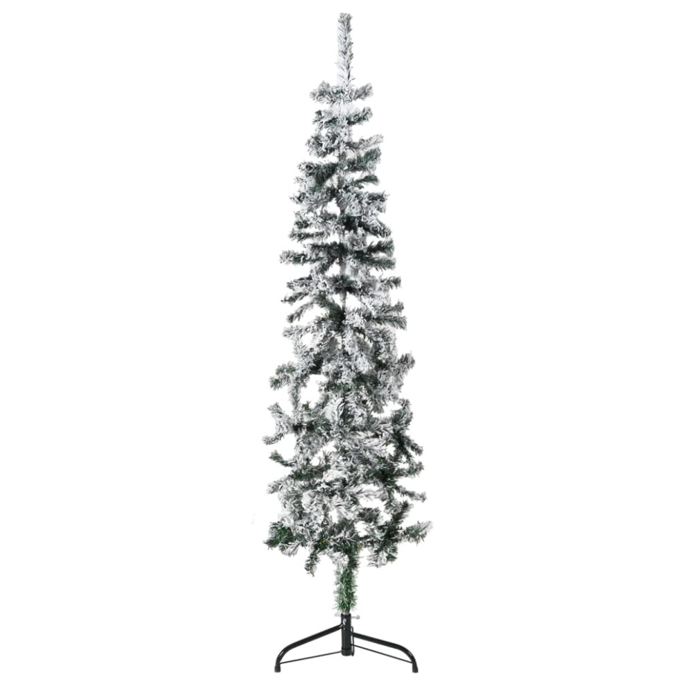 (white and green, 150 cm) vidaXL Slim Artificial Half Christmas Tree with Stand Multi Colours/Sizes