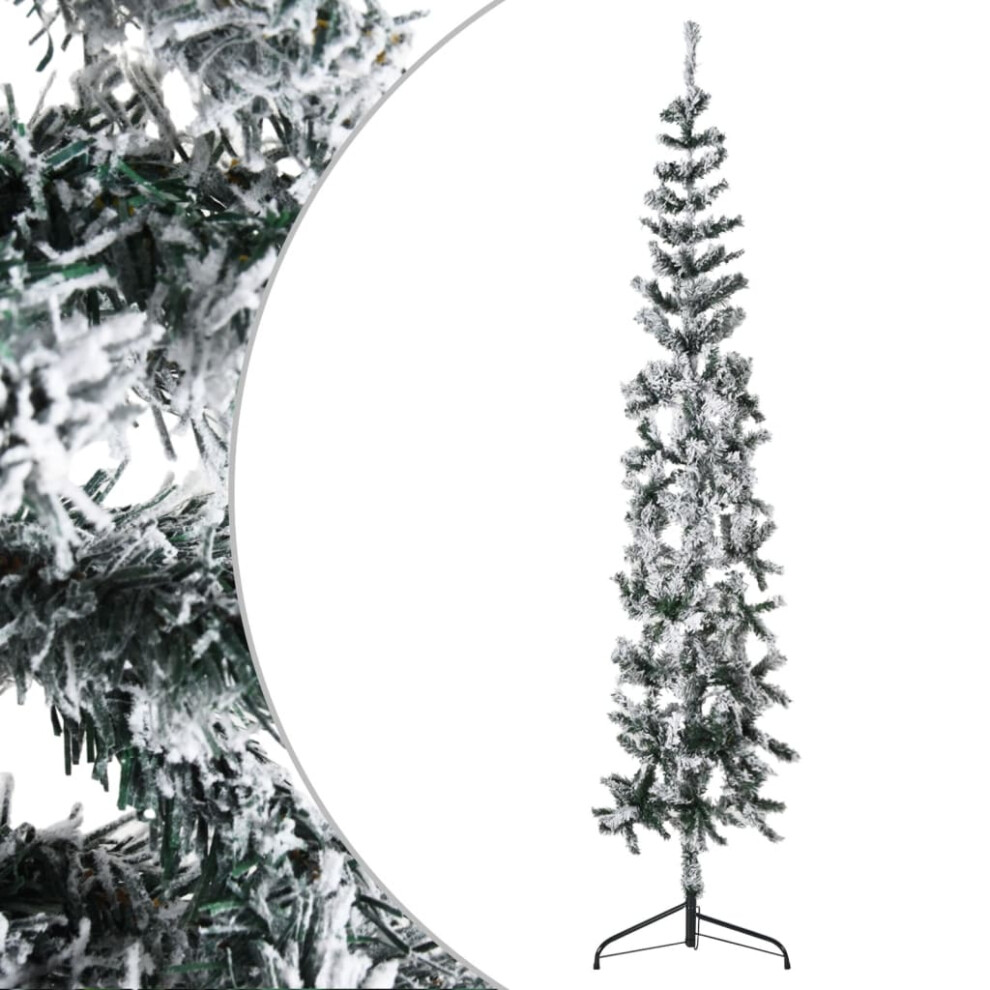 (white and green, 180 cm) vidaXL Slim Artificial Half Christmas Tree with Stand Multi Colours/Sizes