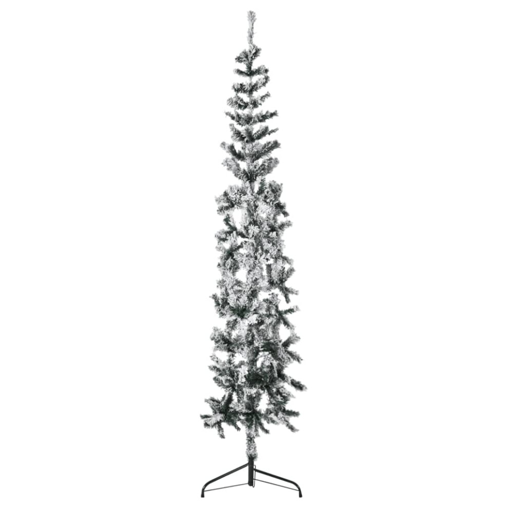 (white and green, 210 cm) vidaXL Slim Artificial Half Christmas Tree with Stand Multi Colours/Sizes