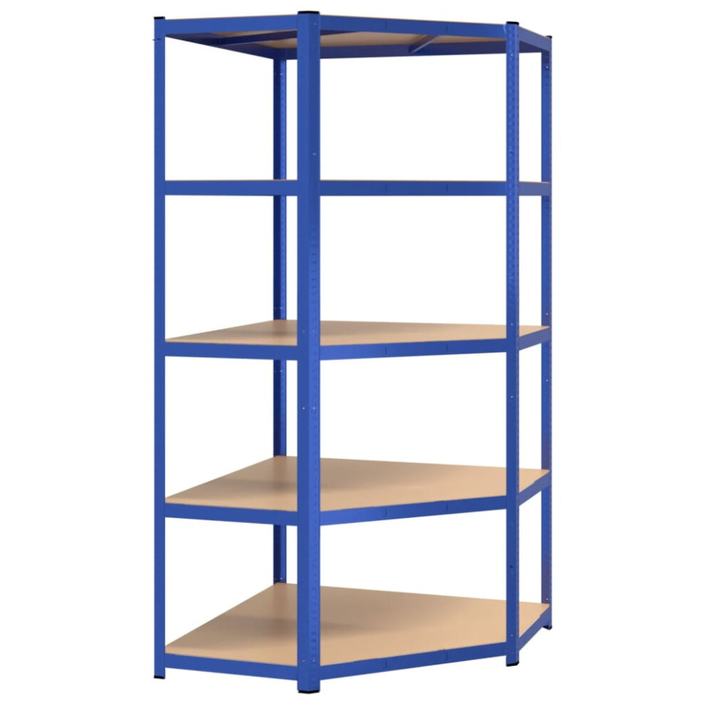 (Blue, 90 X 90 X 180 Cm (L X W X H)) Vidaxl Storage Shelf Garage Organiser Holder Rack Steel And Engineered Wood 8720287138341