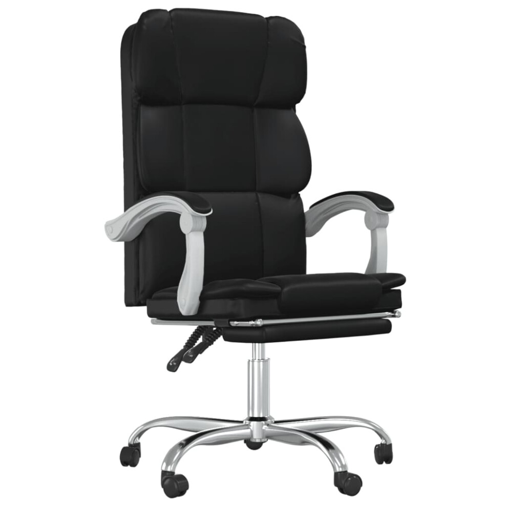 vidaXL Reclining Office Chair Task Desk Chair Armchair Black Faux Leather