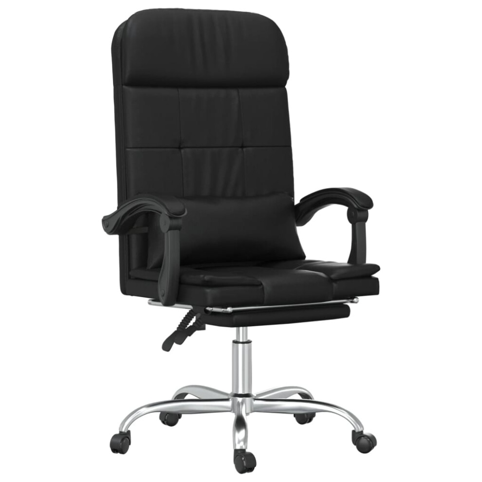 Vidaxl Massage Reclining Office Chair Black Faux Leather Adjustable Chair