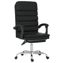 vidaXL Massage Reclining Office Chair Black Faux Leather Upholstered Chair