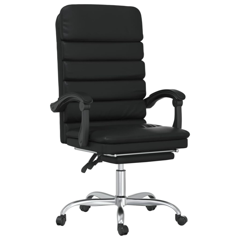 Vidaxl Massage Reclining Office Chair Black Faux Leather Upholstered Chair