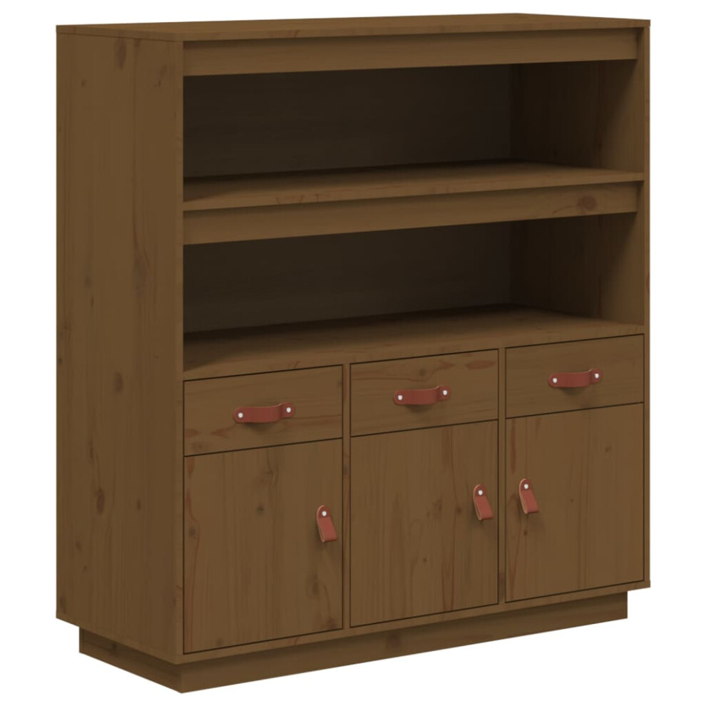 (Honey brown) vidaXL Solid Wood Pine Highboard Sideboard Storage Cupboard Multi Colours