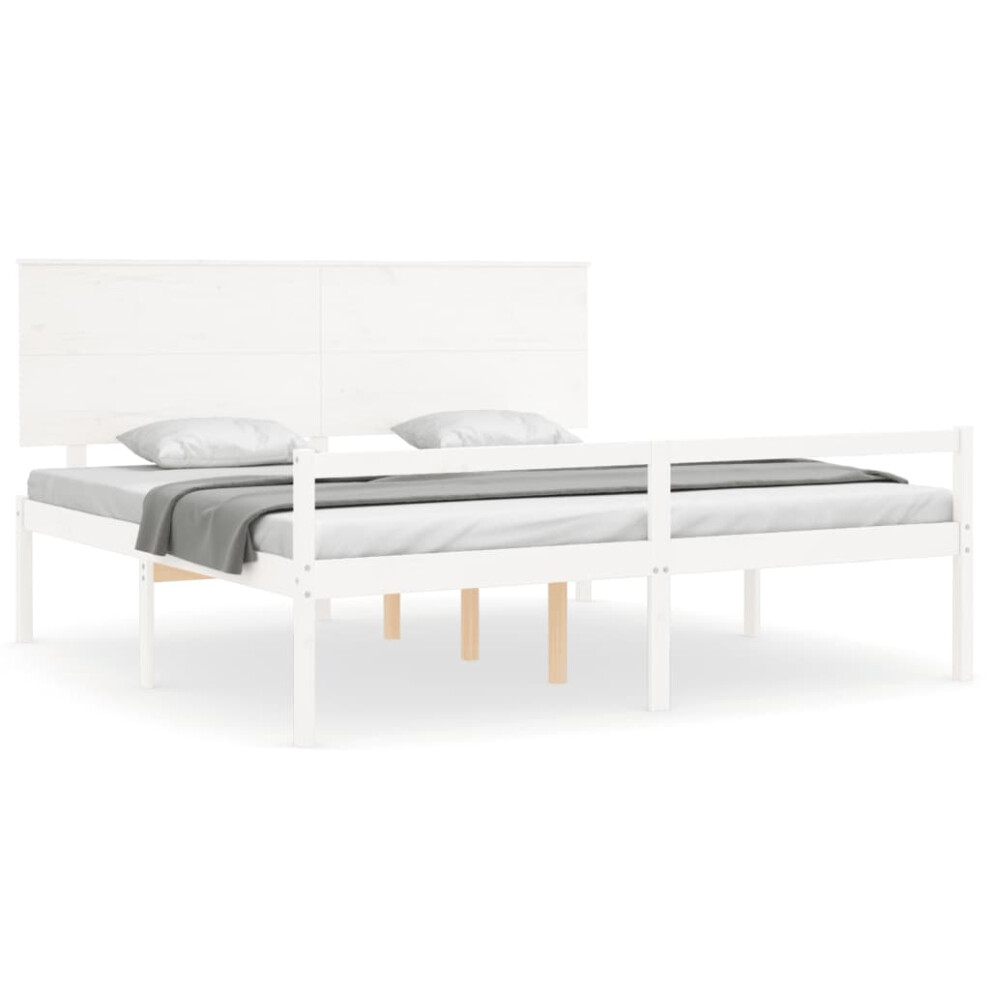 (white, 180 x 200 cm) vidaXL Bed Frame with Headboard Bed Base Honey Brown 120x200 cm Solid Wood