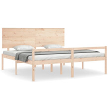 (brown, 200 x 200 cm) vidaXL Bed Frame with Headboard Bed Base Honey Brown 120x200 cm Solid Wood
