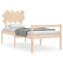 (brown, 90 x 200 cm) vidaXL Bed Frame with Headboard Home Bedstead Bed Base 160x200 cm Solid Wood