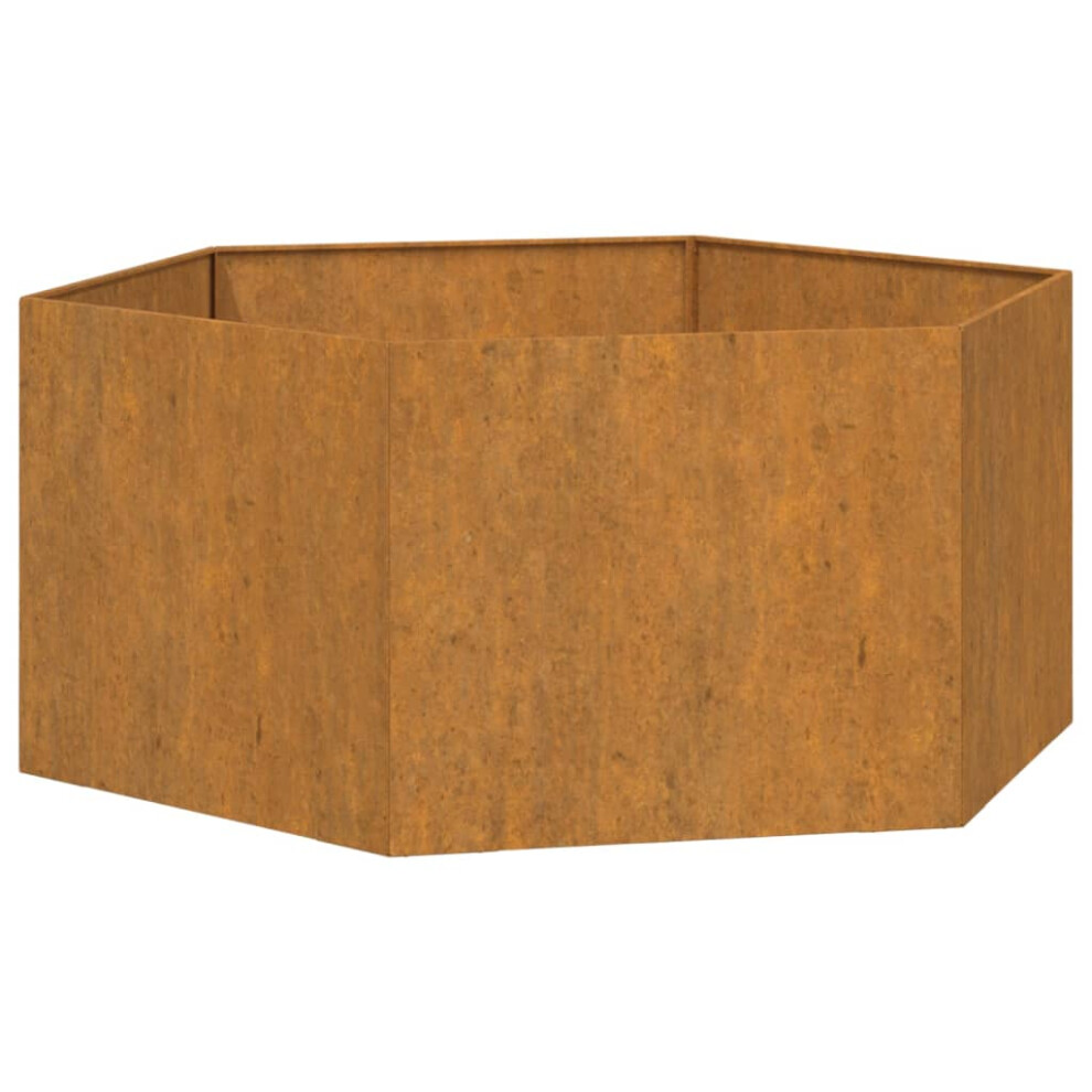 Vidaxl (90 X 90 X 45 Cm) Planter Garden Raised Bed Outdoor Pot Plant Stand Rusty Corten Steel