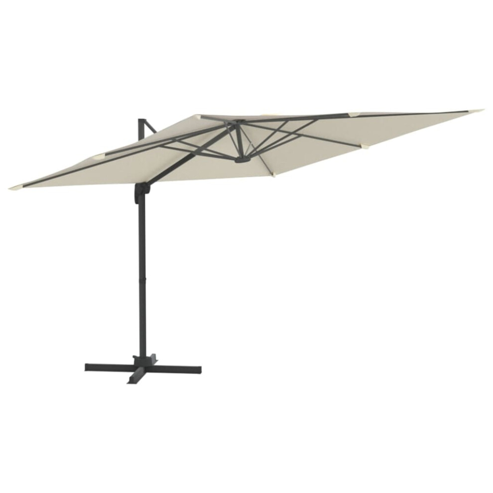 vidaXL Cantilever Umbrella with Aluminium Pole Sand White 300x300 cm Parasol