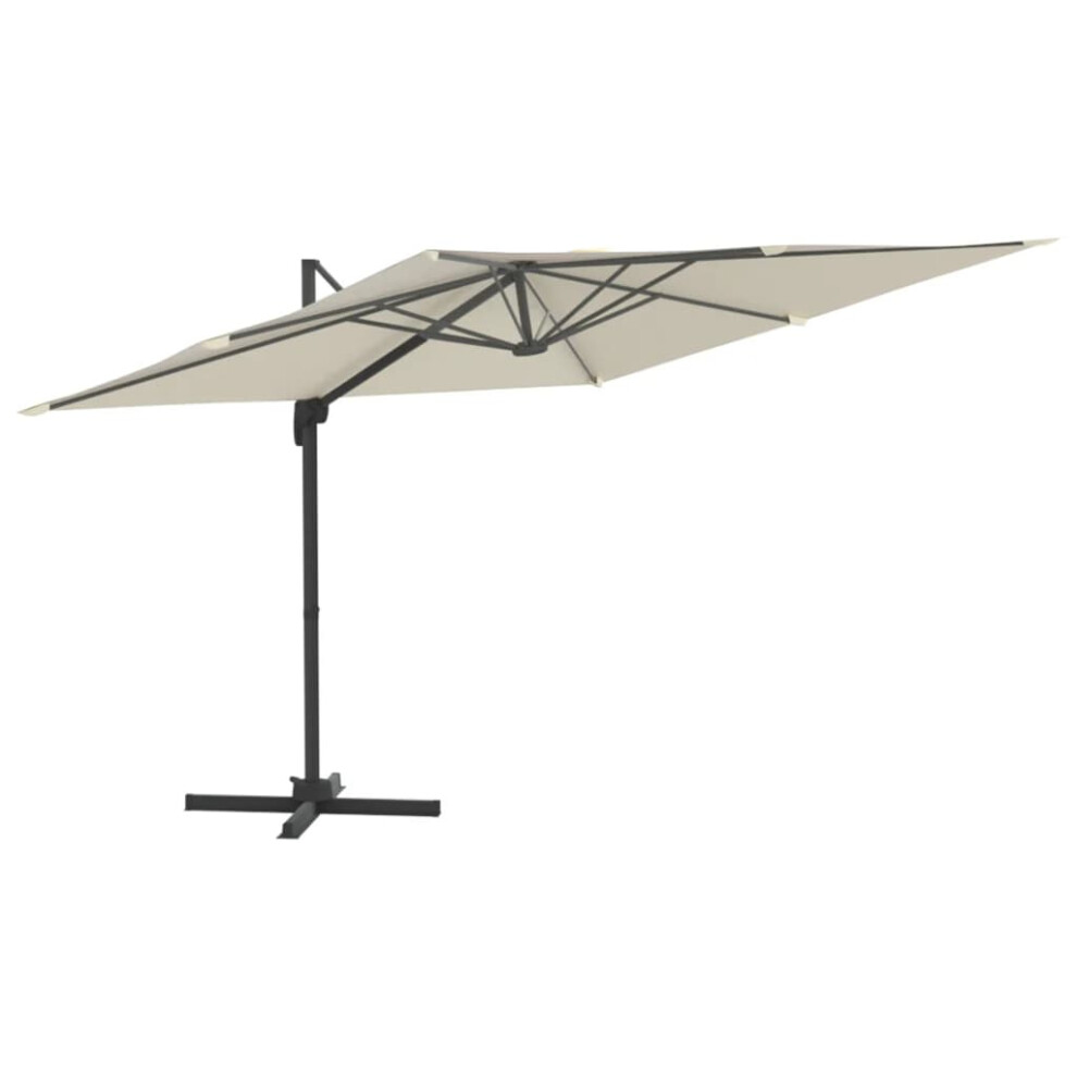 vidaXL Cantilever Umbrella with Aluminium Pole Sand White 400x300 cm Parasol