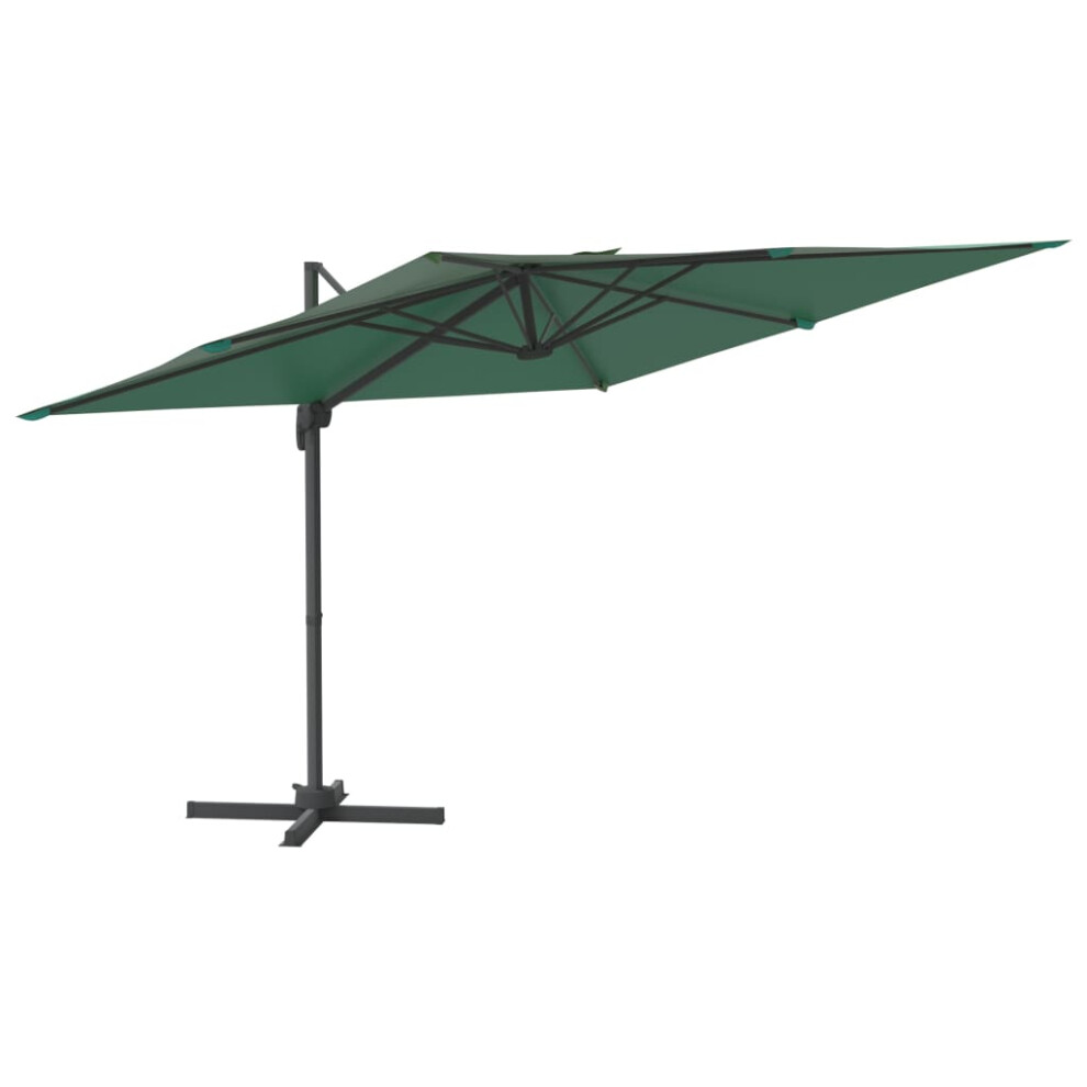 vidaXL Cantilever Umbrella With Aluminium Pole Green 300x300 Cm Patio Parasol