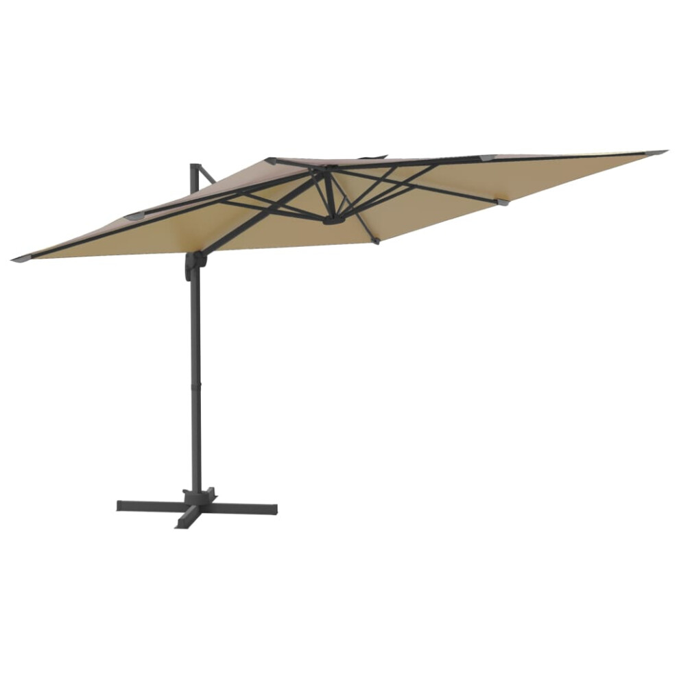 vidaXL Cantilever Umbrella with Aluminium Pole Taupe 300x300 cm Garden Parasol