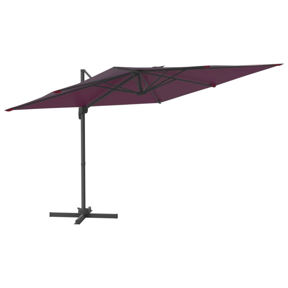 vidaXL Cantilever Umbrella with Aluminium Pole Bordeaux Red 400x300 cm Parasol