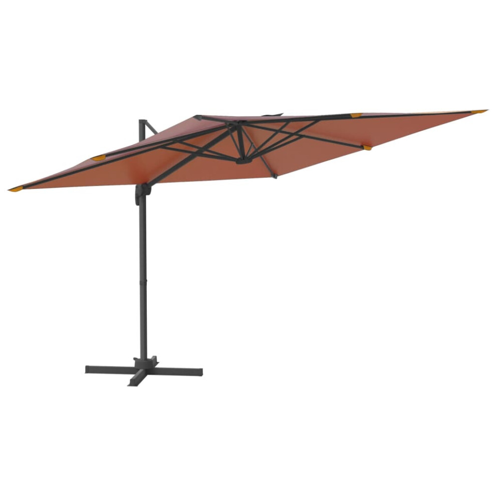 vidaXL Cantilever Umbrella with Aluminium Pole Terracotta 300x300 cm Parasol