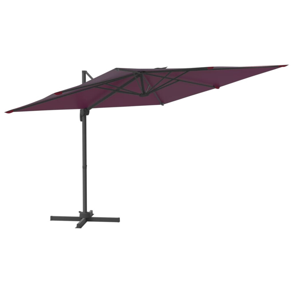 vidaXL LED Cantilever Umbrella Bordeaux Red 400x300 cm Beach Parasol Sunshade