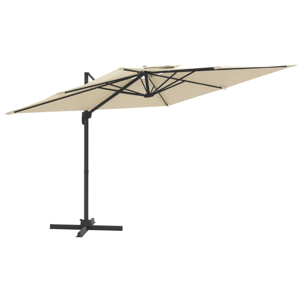 vidaXL Double Top Cantilever Umbrella Sand White 400x300 cm Garden Parasol