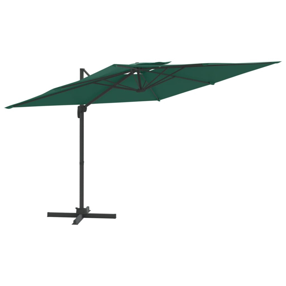 vidaXL Double Top Cantilever Umbrella Green 400x300 cm Garden Parasol Sunshade