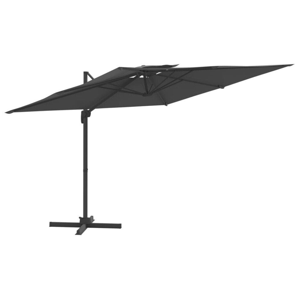 vidaXL Double Top Cantilever Umbrella Anthracite 400x300 cm Garden Parasol