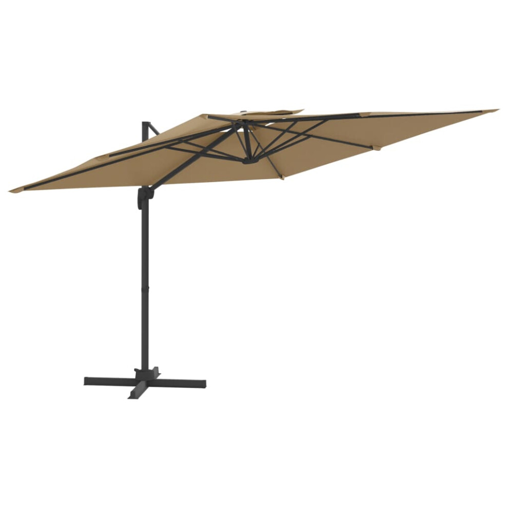 vidaXL Double Top Cantilever Umbrella Taupe 400x300 cm Garden Parasol Sunshade