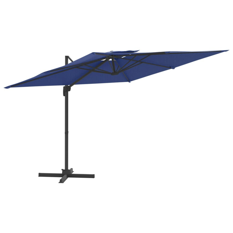 vidaXL Double Top Cantilever Umbrella Azure Blue 400x300 cm Garden Parasol