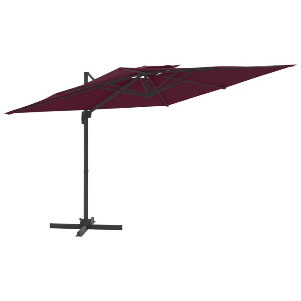 vidaXL Double Top Cantilever Umbrella Bordeaux Red 400x300 cm Garden Parasol